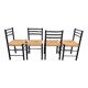 Mid-Century Dining Ladder Chairs with Rush Seats, 1960s, Set of 4