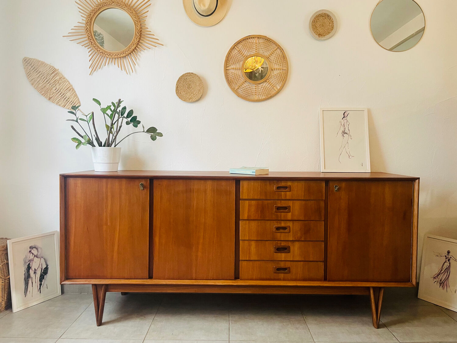 Vintage sideboard from 1962, signed