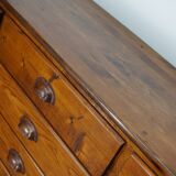 Dutch pine industrial apothecary cabinet, 1950s