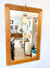 Miroir mural en pin de style scandinave, années 70