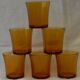Lot de 6 verres en verre ambré duralex.