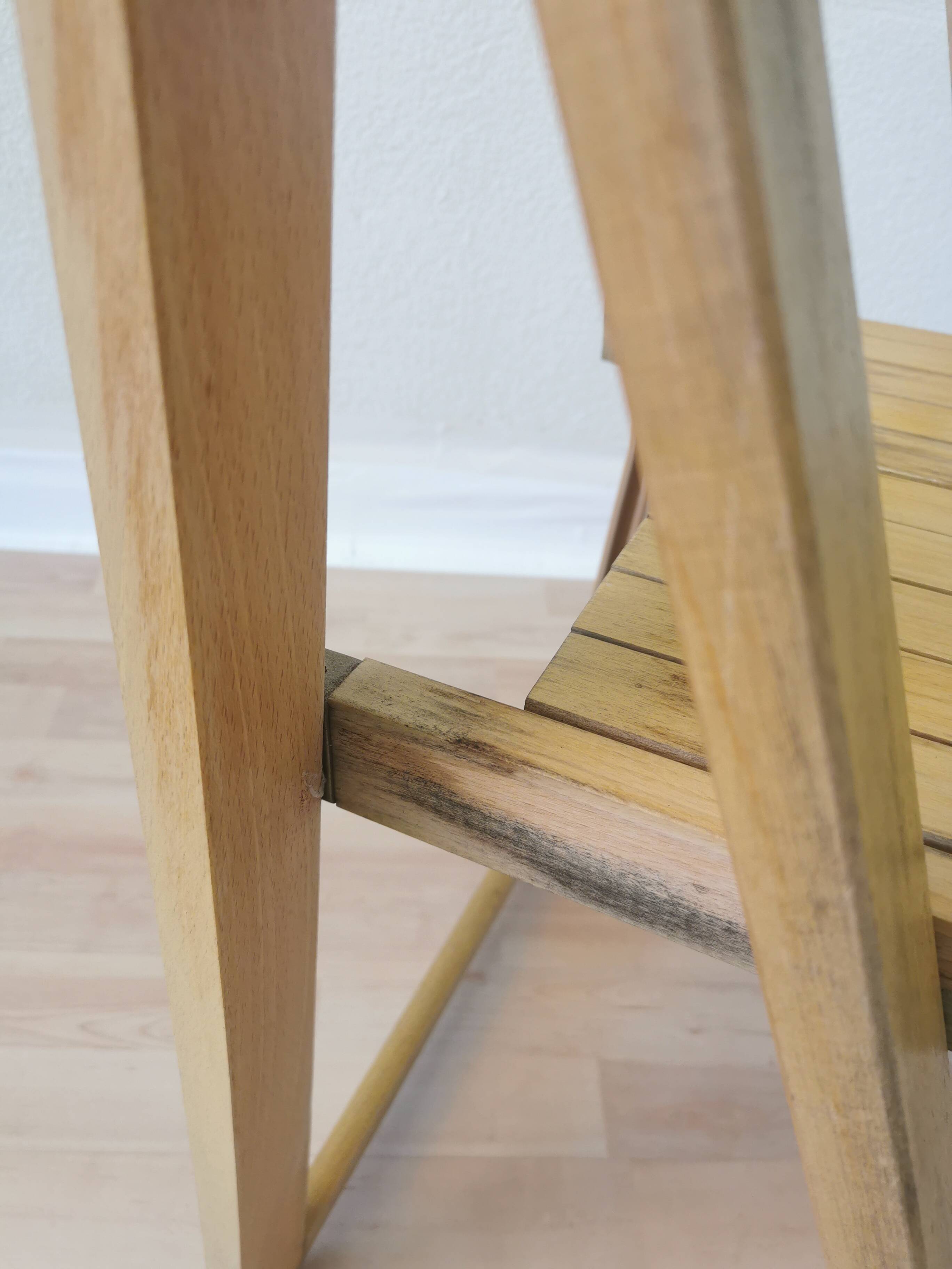 Vintage Aldo Jacober Folding Wooden Chair: Mid-Century Trieste Stool