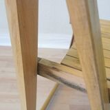 Vintage Aldo Jacober Folding Wooden Chair: Mid-Century Trieste Stool