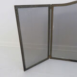 3-panel brass fireplace screen 70s