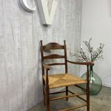 Vintage straw armchair