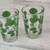 Set of vintage orange and green glasses