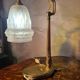 Desk lamp in bronze by charles ranc with its moulded glass shade 35x2