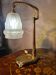Desk lamp in bronze by charles ranc with its moulded glass shade 35x2