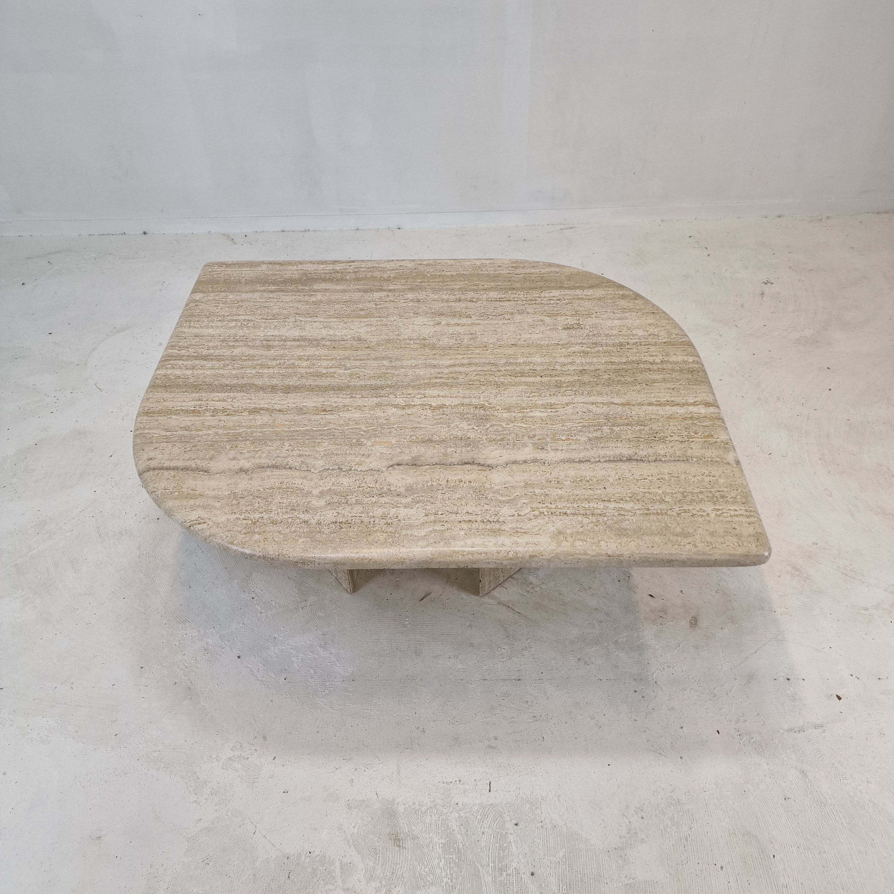 Italian travertine coffee table, 1980's
