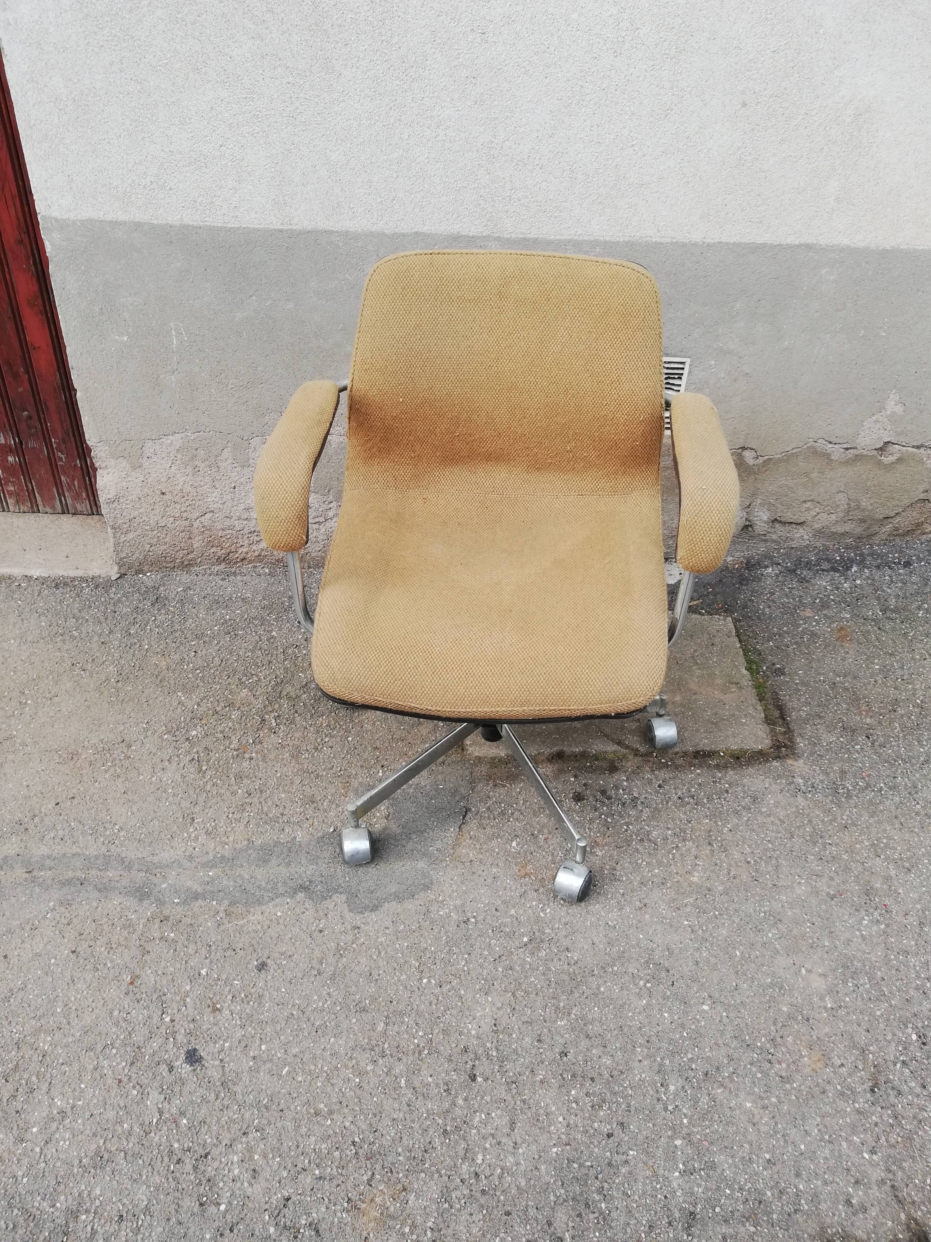 Vintage office chair yellow fabric