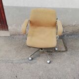 Vintage office chair yellow fabric