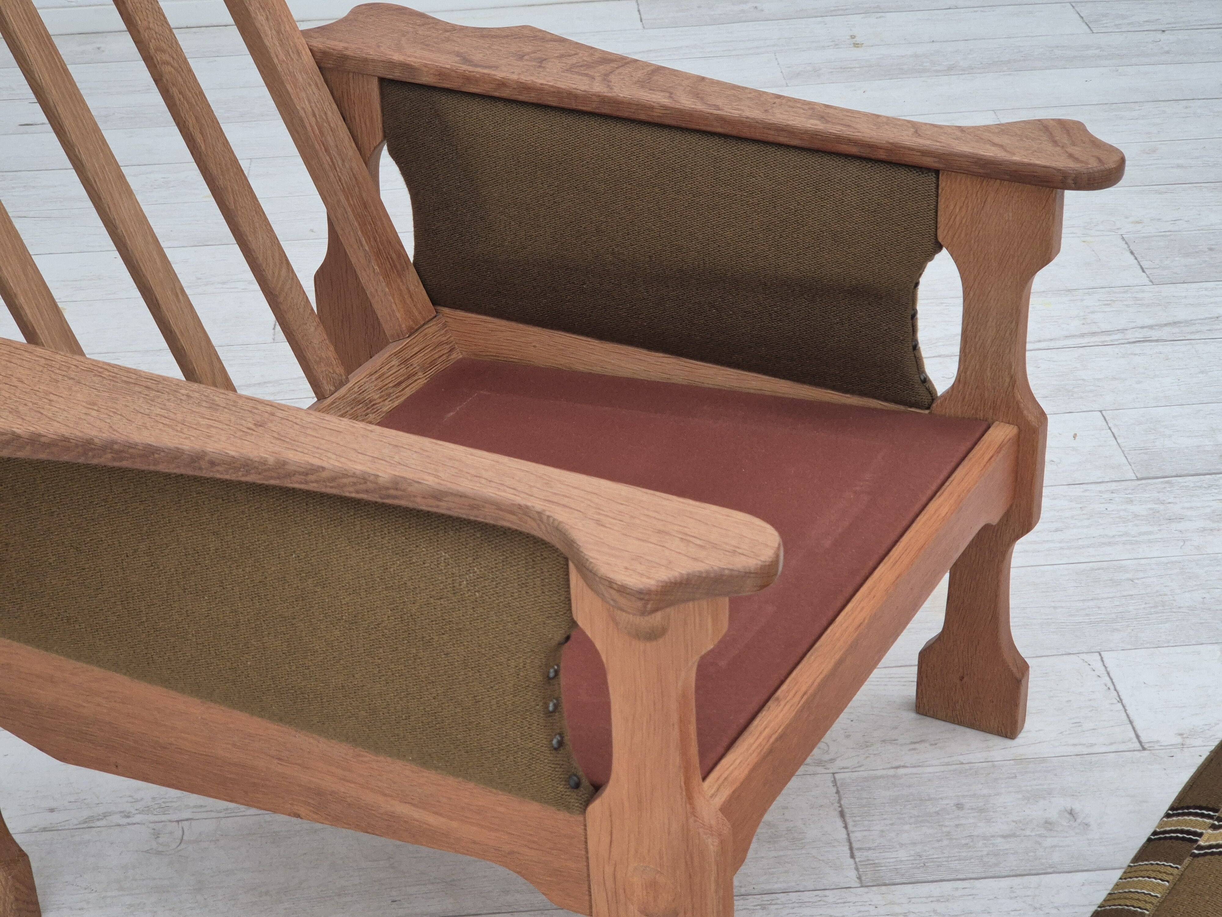 1970s, Danish design, club chair, original very good condition, furniture wool fabric.