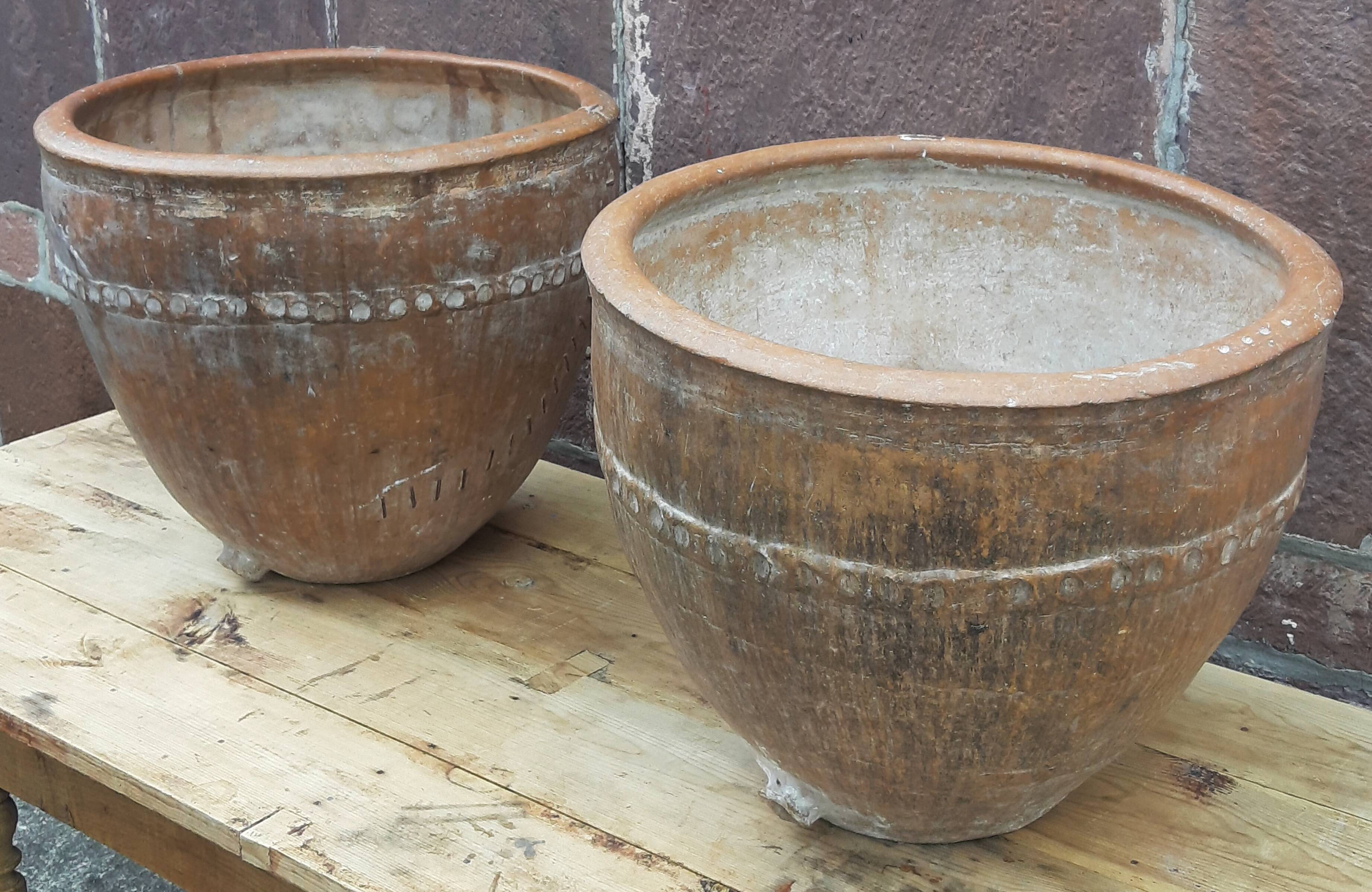 Paire de jarres ("cocios" ou "barreños"), Espagne, 18ème siècle.