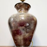 Grote gepatineerde glassen tafellamp van Laque Line jaren 1970