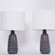 Pair of Tall Blue Mid-Century Modern Table Lamps model 3340 by Einar Johansen for Soholm