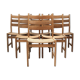 Series of six vintage Scandinavian oak chairs, Kurt Ostervig