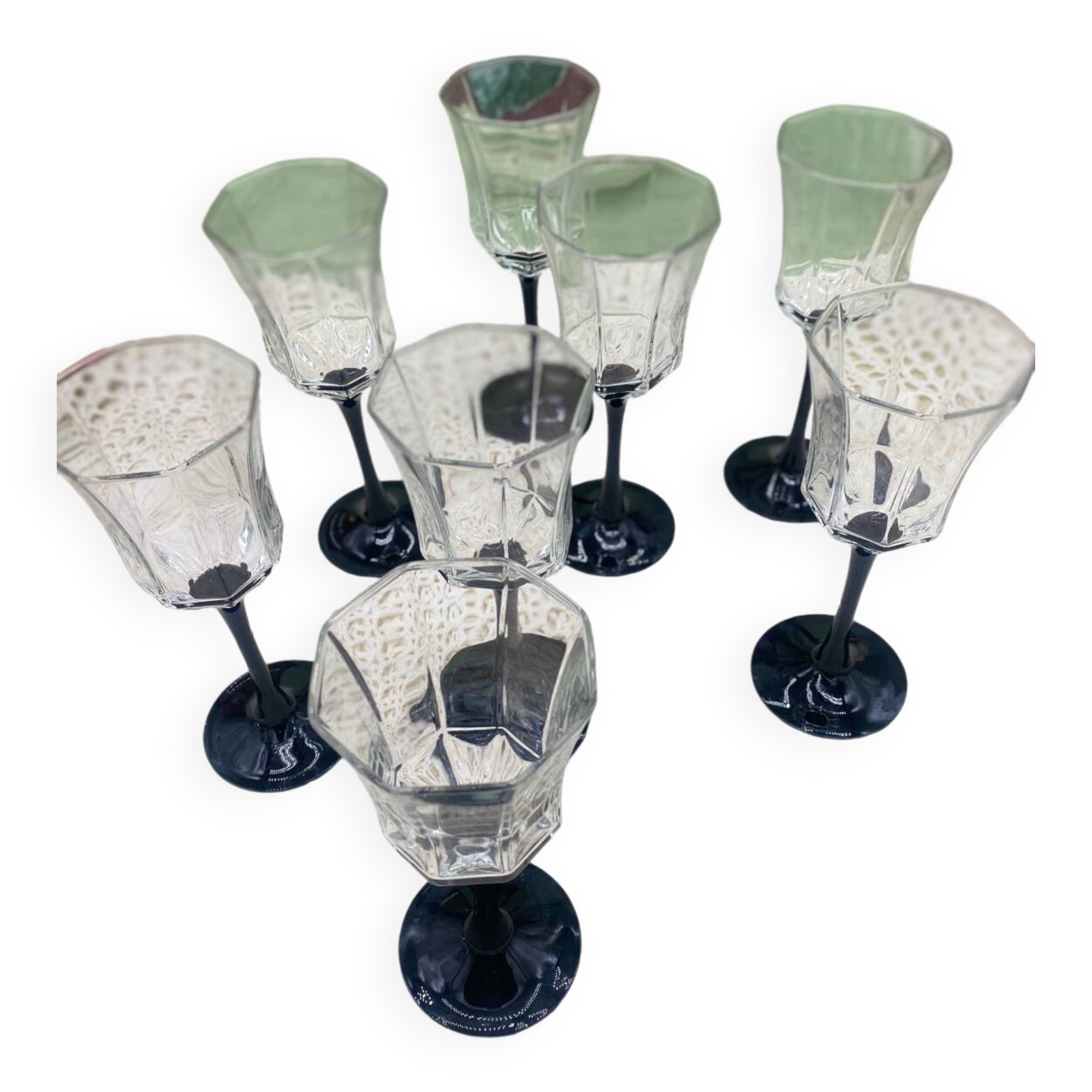 Black stemmed glasses