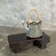 Small stool, black solid teak accent stool wabi-sabi L30 W8.5 H6.