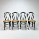 Set of 4 Bentwood and Cane Cafe Dining Chairs, 1990s