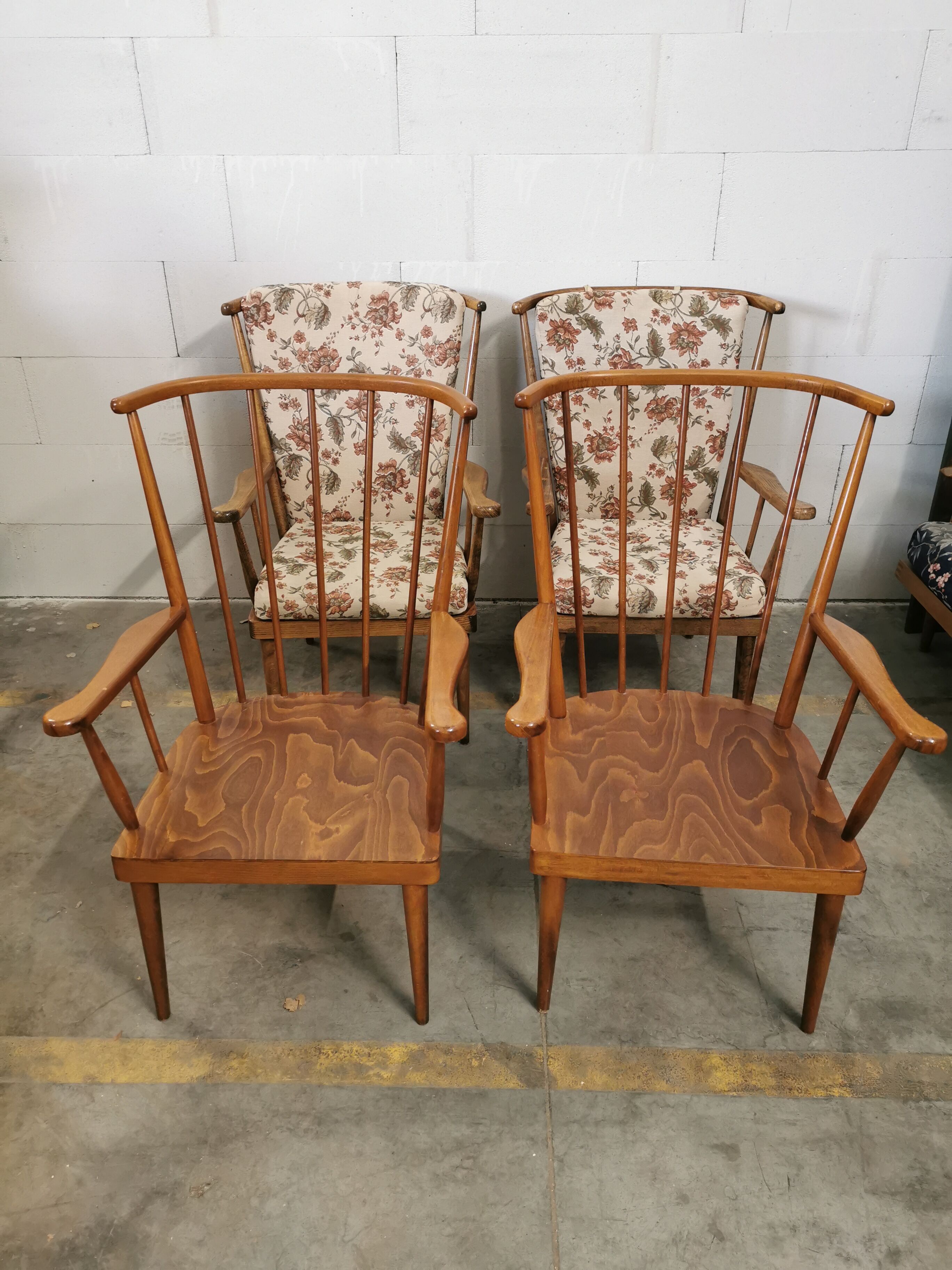 Pair of Baumann fan armchairs