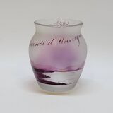 Ancien petit vase en cristal de bohême peint souvenir auvergne
