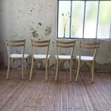 Set 4 white Baumann chairs