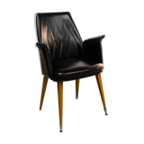 Armchairs / chairs in black skaï "emelinne"