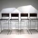 Ensemble de 4 tabourets de bar en acier tubulaire Linea Veam, 1960