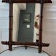 Barber mirror in solid oak bamboo way 30s-40s, 60x50 cm