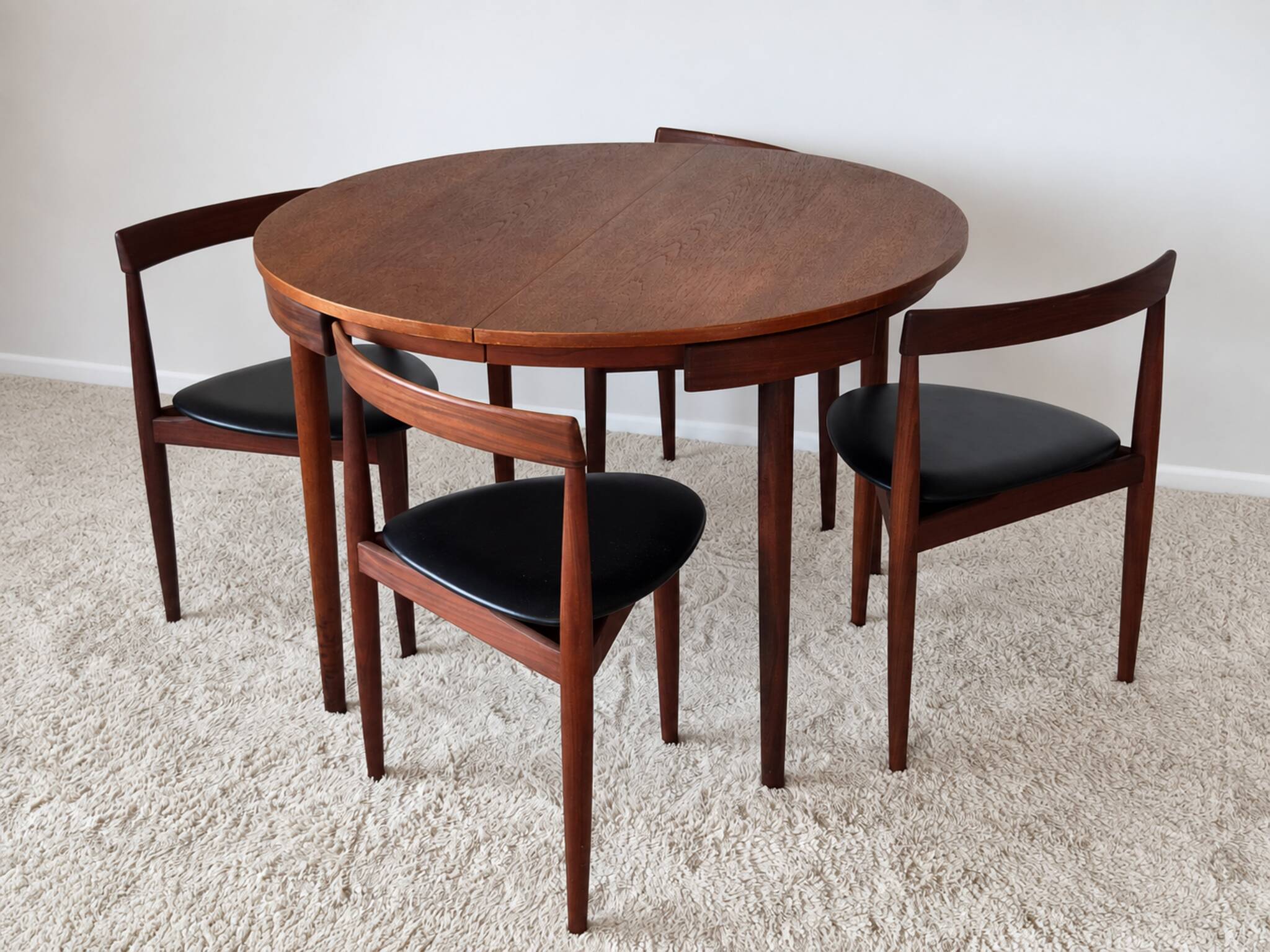 Roundette Teak Extendable Dining Set by Hans Olsen for Frem Røjle, Denmark