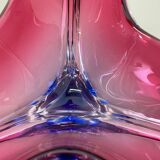 2,5 Kg Floral Glass Bowl Shell Centerpiece by Fratelli Toso Murano, Italy, 1970s