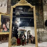 Miroir De Cheminée En Bois Doré « aux Colombes » D’époque Napoléon III , XIX ème 2m46 X 1m24