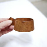 Series of 6 vintage Scandinavian cups in Schott & Gen Mainz teak and glass