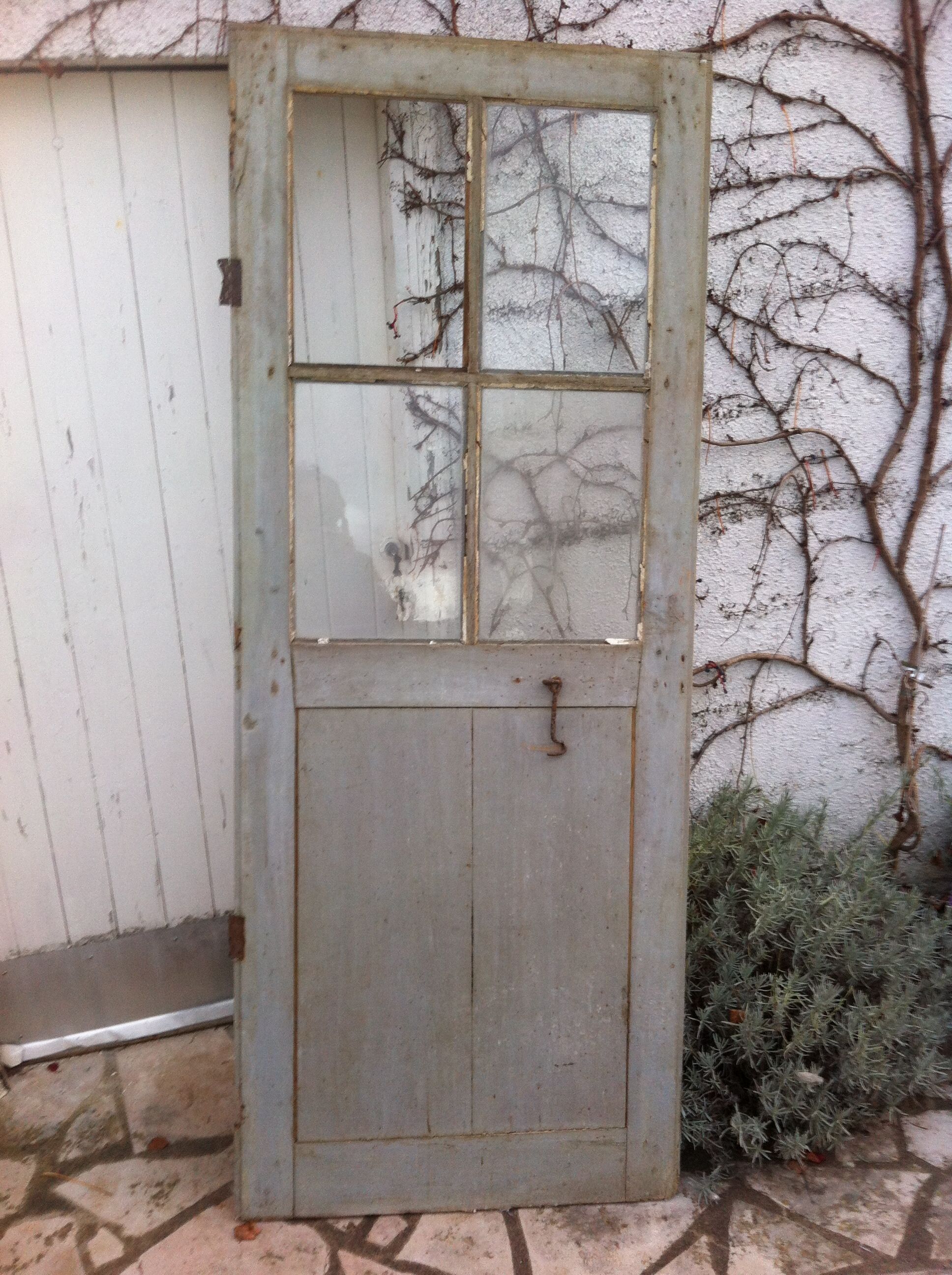 Old glass-wood door