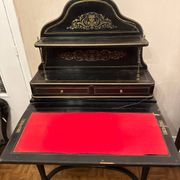 Napoleon III secretary with tiers - Blackened wood, enhanced with brass 19th century