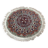 Round handmade wool sinkiang rug