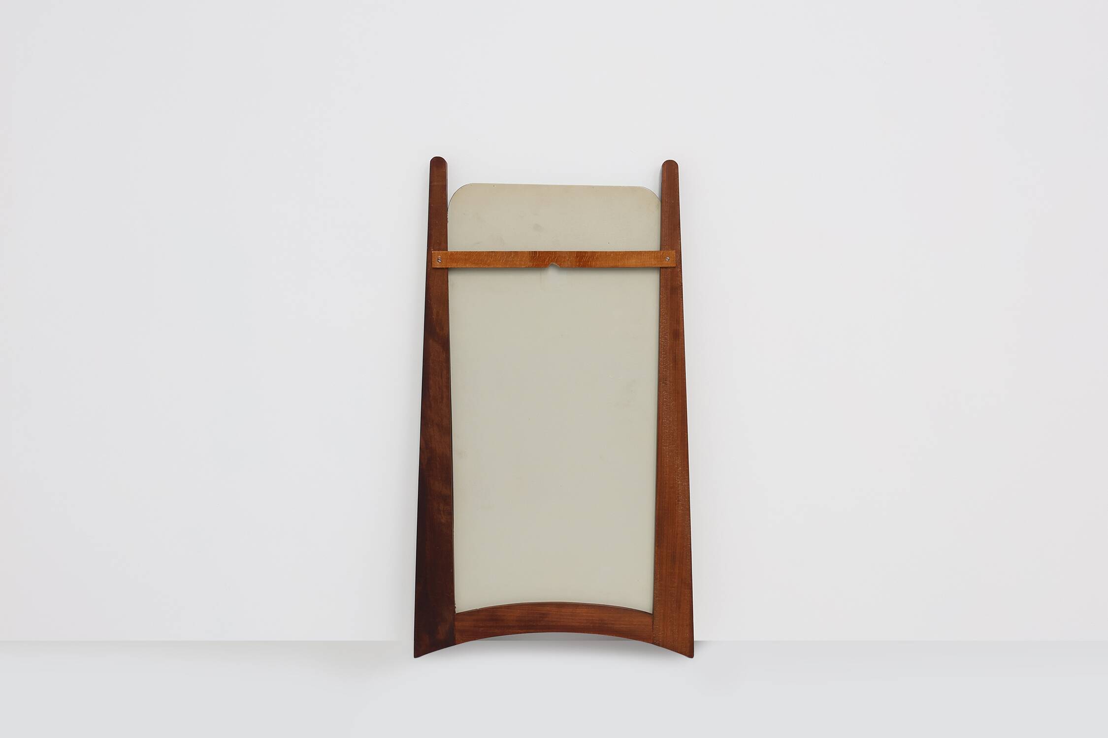 Vintage organic Scandinavian 1960s solid teak wood wall mirror