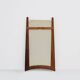Vintage organic Scandinavian 1960s solid teak wood wall mirror