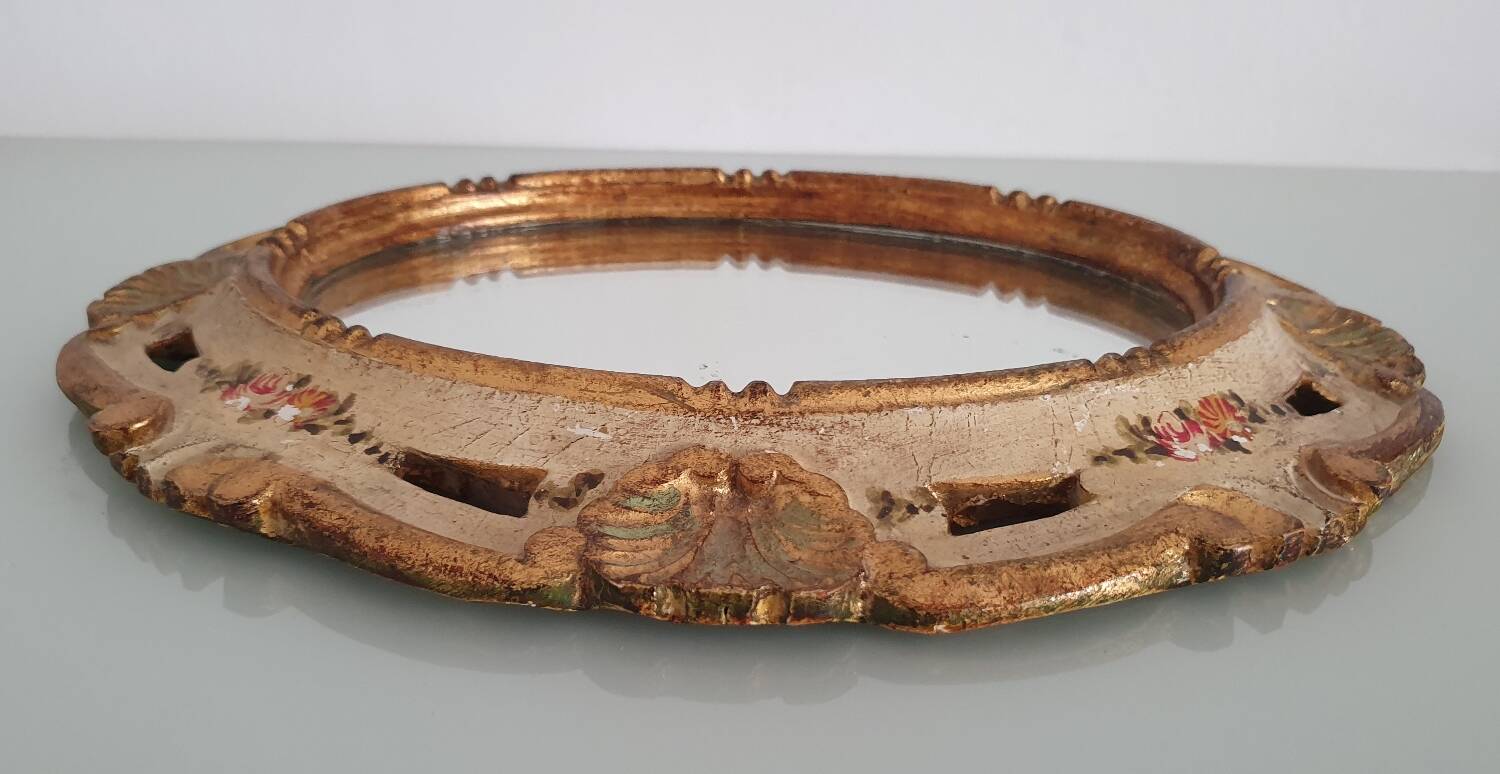 Miroir mercure en bois peint XIXème