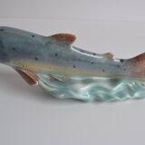 Art Deco Sculpture Trout by Ditmar Urbach Znojmo factory, Czechoslovakia, 1940s.