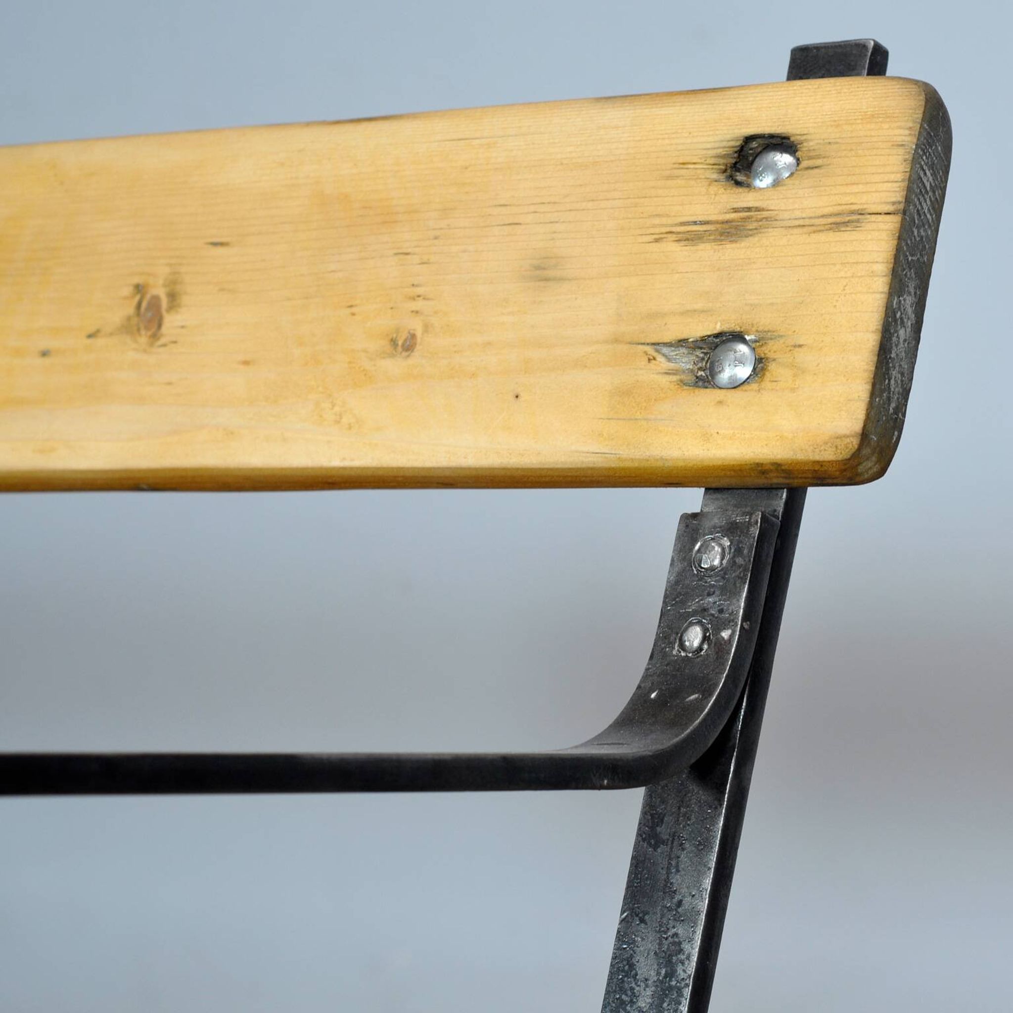 Banc de parc en fer riveté, années 1920