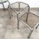 Set of 3 nesting tables, chrome and smoked glass, 1970s.