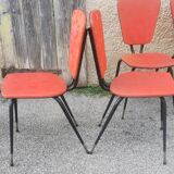 Set of 6 vintage "compass feet" chairs