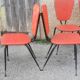 Set of 6 vintage "compass feet" chairs