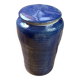 Glazed blue stoneware bonbonnière