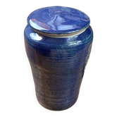 Bonbonnière en grès vernissé bleu