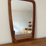 Vintage Danish teak mirror - small size - organic edges