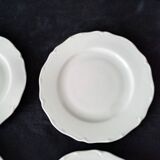 4 white Limoges porcelain dessert plates