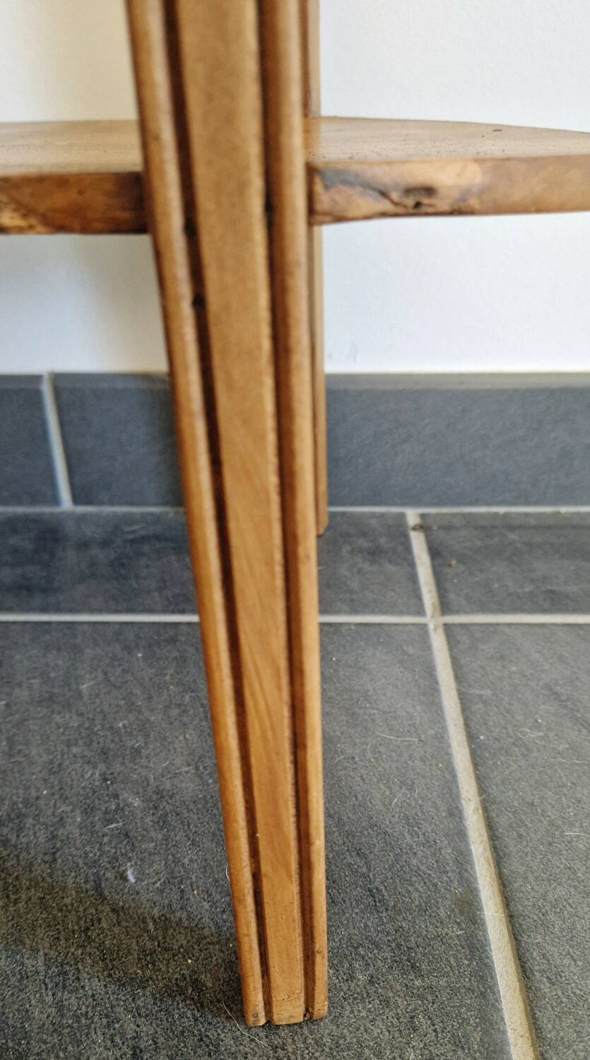 Oval side table with double top in wood - Art Deco style 1940s