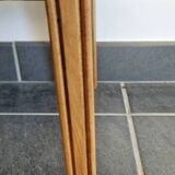 Oval side table with double top in wood - Art Deco style 1940s